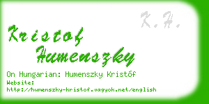 kristof humenszky business card